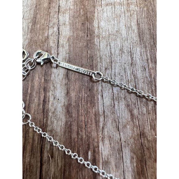 Kendra Scott Silver Elisa Necklace With Blue Opal Pendant - Picture 6 of 7